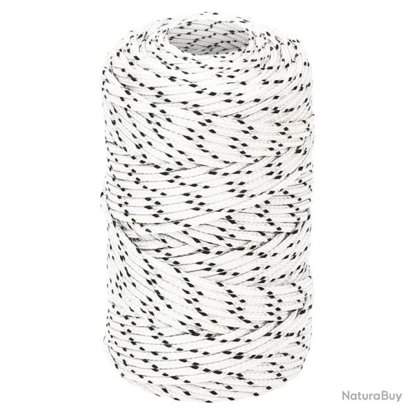 Corde de bateau tress� Blanc 2 mmx100 m Polyester