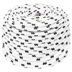 Corde de bateau tress&eacute; Blanc 8 mmx25 m Polyester