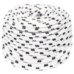 Corde de bateau tress&eacute; Blanc 8 mmx100 m Polyester