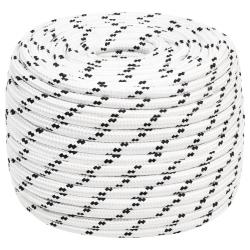 Corde de bateau tress&eacute; Blanc 14 mmx25 m Polyester