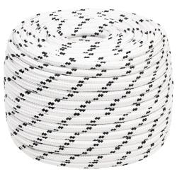 Corde de bateau tress&eacute; Blanc 14 mmx250 m Polyester