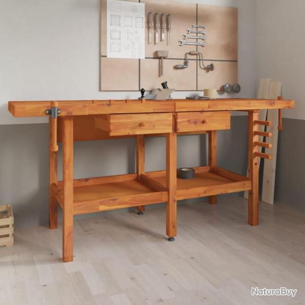 �tabli avec tiroirs et �taux 192x62x83 cm Bois massif d'acacia