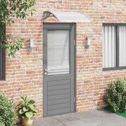 Auvent de porte gris et transparent 80 x 75 cm en polycarbonate