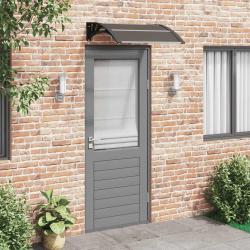 Auvent de porte noir 80 x 75 cm en polycarbonate