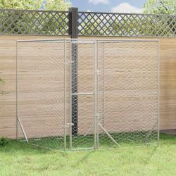 Chenil d'ext&eacute;rieur pour chiens argent&eacute; 2x2x2 m acier galvanis&eacute;