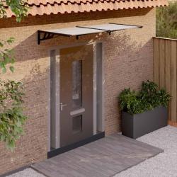 Auvent de porte Noir et transparent 199x90 cm Polycarbonate