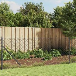 Cl&ocirc;ture &agrave; mailles losang&eacute;es avec ancrage anthracite 1,1x25 m