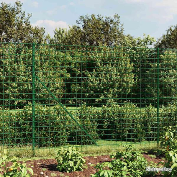 Cl�ture en treillis m�tallique vert 2x25 m acier galvanis�
