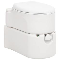 Toilette de camping int&eacute;gr&eacute;e blanc 24+17 L PEHD et &eacute;mail