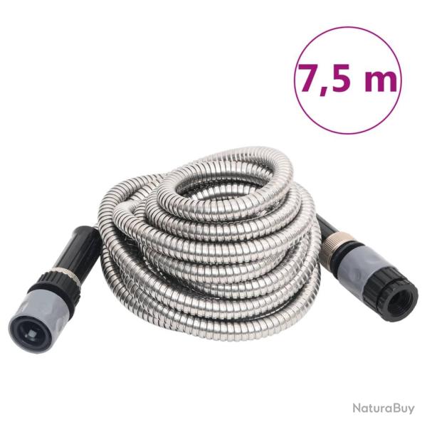 Tuyau d'arrosage buse de pulv�risation argent� 0,6" 7,5 m inox