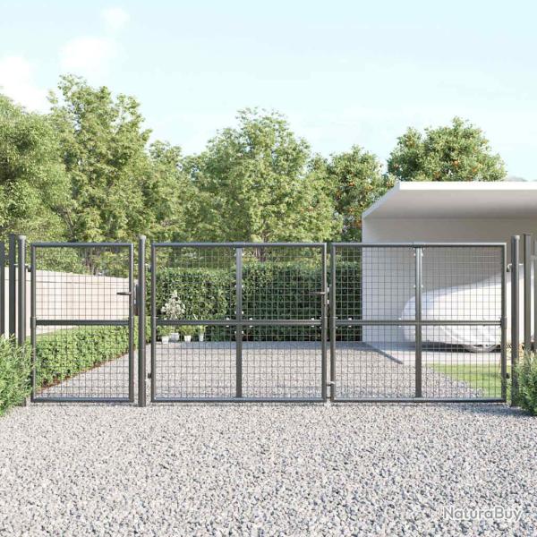 Portail de  grillag� Anthracite 400x125 cm Acier galvanis�