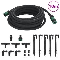 Tuyau d'arrosage de  noir 0,6" 10 m caoutchouc