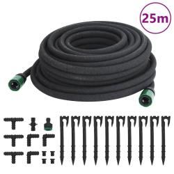 Tuyau d'arrosage de  noir 0,6" 25 m caoutchouc