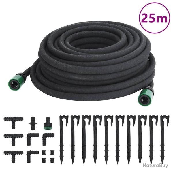 Tuyau d'arrosage de  noir 0,6" 25 m caoutchouc