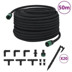 Tuyau d'arrosage de  noir 0,6" 50 m caoutchouc