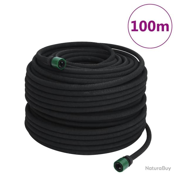Tuyau d'arrosage de  noir 0,6" 100 m caoutchouc