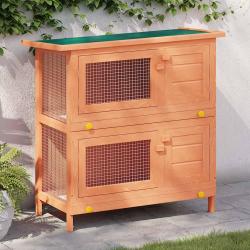 Clapier d'ext&eacute;rieur Enclos pour petits animaux 4 portes Bois