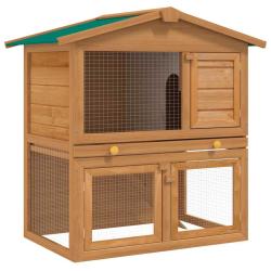 Clapier d'ext&eacute;rieur Enclos pour petits animaux 3 portes Bois
