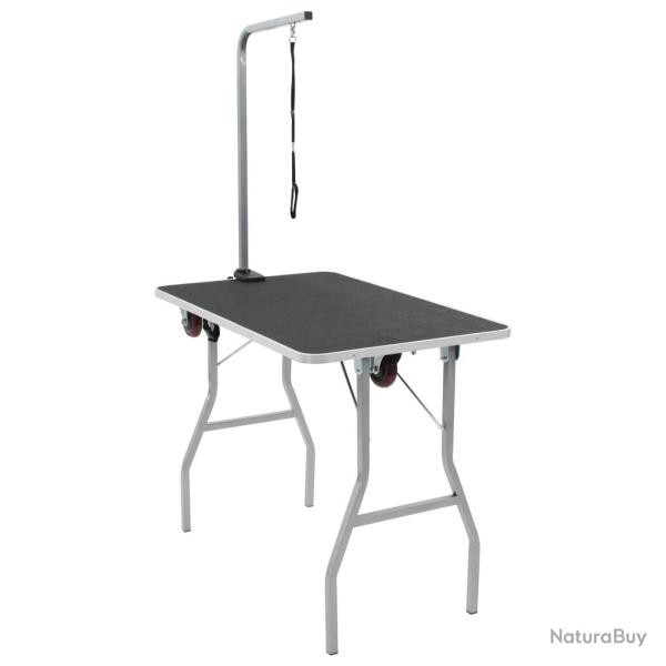 Table de toilettage pour chien portable avec roulettes