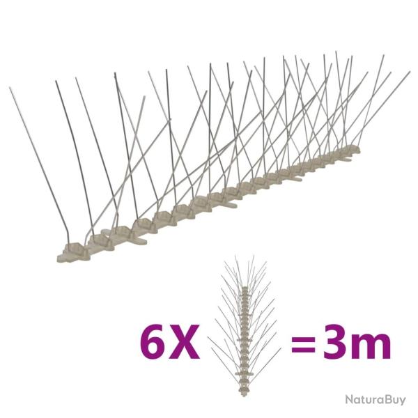 Ensemble de 6 pointes � 4 rang�es contre oiseaux Plastique 3 m