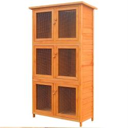 Cage pour animaux 6 compartiments Bois