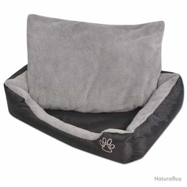 Lit pour chiens avec coussin rembourr� Taille L Noir