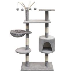 Arbre &agrave; chat avec griffoirs en sisal 125 cm Gris