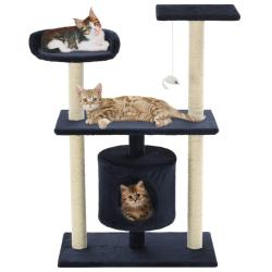 Arbre &agrave; chat avec griffoirs en sisal 95 cm Bleu fonc&eacute;