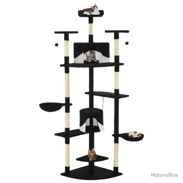 Arbre � chat avec griffoirs en sisal 203 cm noir et blanc