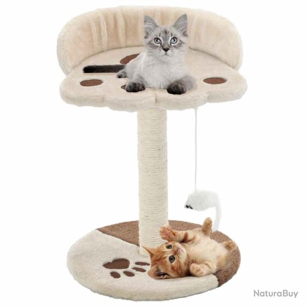 Arbre � chat avec griffoir en sisal 40 cm Beige et Marron