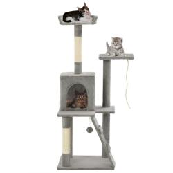 Arbre &agrave; chat avec griffoirs en sisal 120 cm Gris