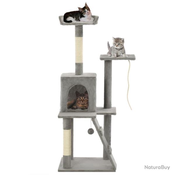 Arbre � chat avec griffoirs en sisal 120 cm Gris