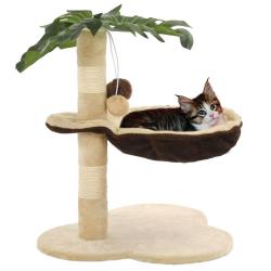 Arbre &agrave; chat avec griffoir en sisal 50 cm Beige et Marron