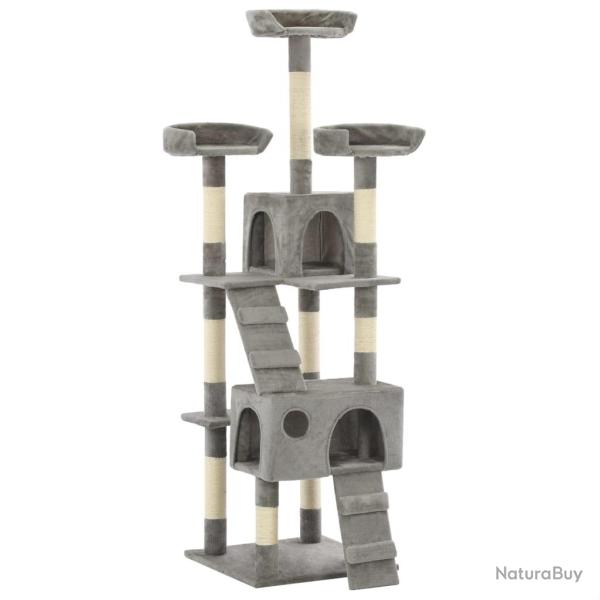 Arbre � chat avec griffoirs en sisal 170 cm Gris