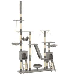 Arbre &agrave; chat avec griffoirs en sisal 230-250 cm Gris