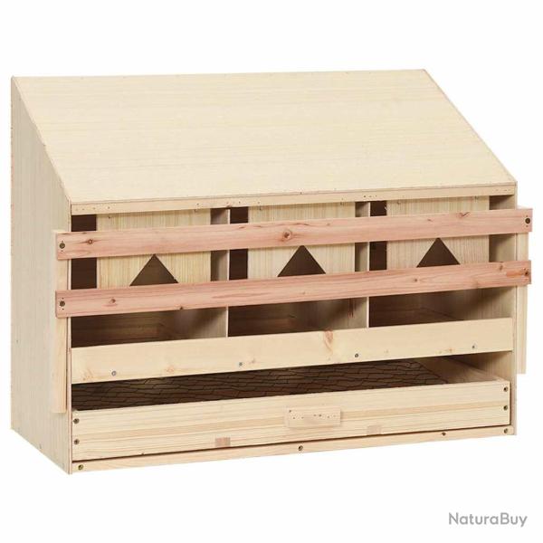 Pondoir 3 compartiments 72x33x54 cm bois de pin massif