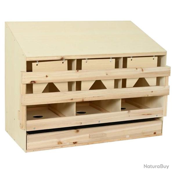 Pondoir 3 compartiments 93x40x65 cm bois de pin massif