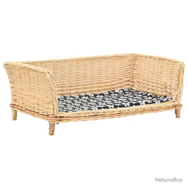 Panier pour chiens avec coussin 90x54x35 cm Saule naturel