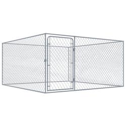 Chenil ext&eacute;rieur pour chiens Acier galvanis&eacute; 2x2x1 m
