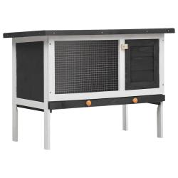 Clapier d'ext&eacute;rieur 1 niveau Gris Bois