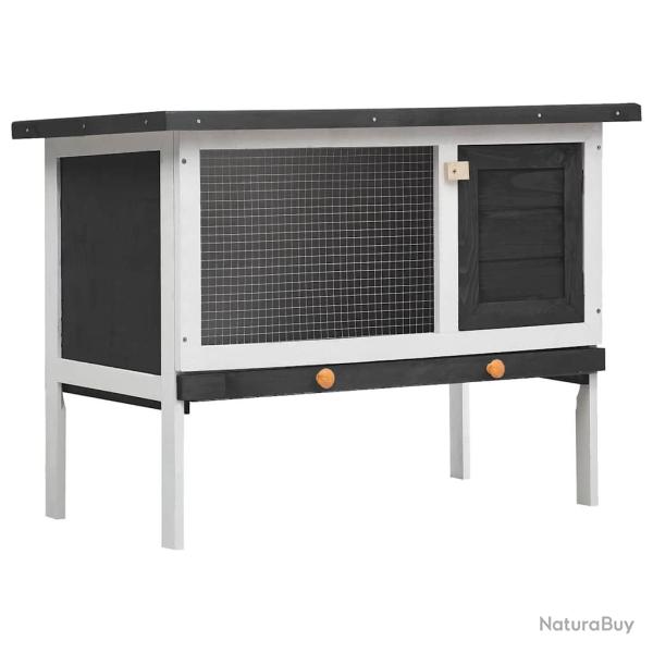 Clapier d'ext�rieur 1 niveau Gris Bois