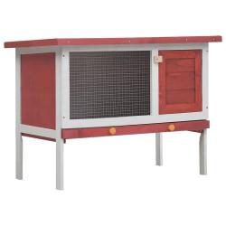 Clapier d'ext&eacute;rieur 1 niveau Rouge Bois