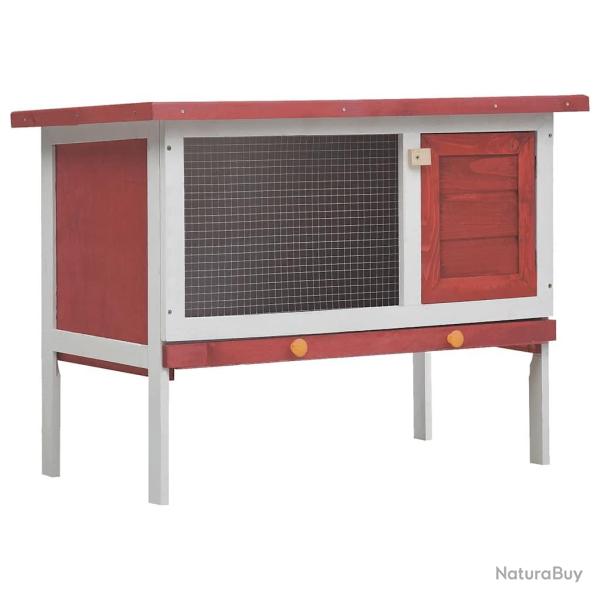 Clapier d'ext�rieur 1 niveau Rouge Bois