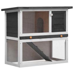 Clapier d'ext&eacute;rieur 1 porte Gris Bois