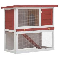 Clapier d'ext&eacute;rieur 1 porte Rouge Bois