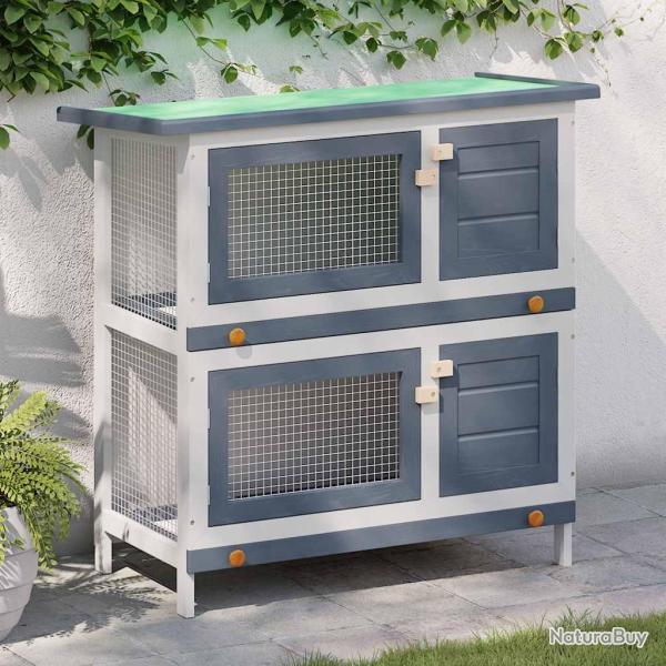 Clapier d'ext�rieur 4 portes Gris Bois
