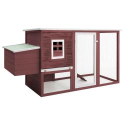 Poulailler d'ext&eacute;rieur avec 1 nichoir Marron Bois