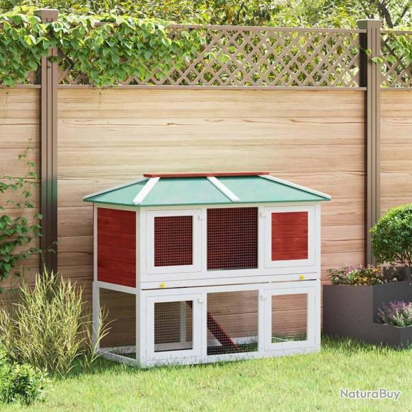 Cage double pour animaux Rouge Bois