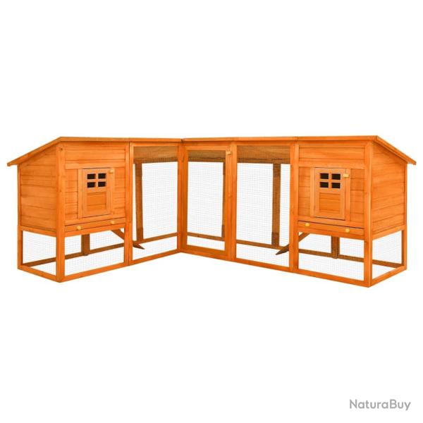 Clapier d'ext�rieur avec piste Marron Bois de sapin solide