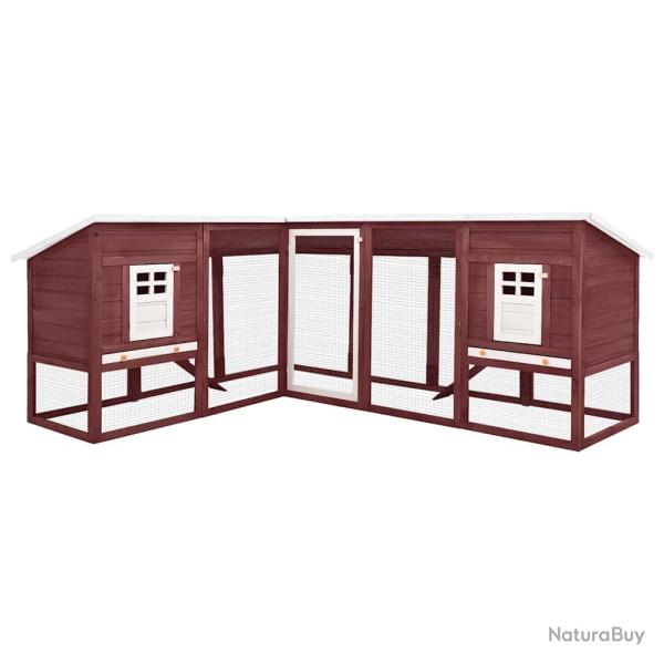 Clapier d'ext�rieur avec piste Moka et blanc Bois de sapin